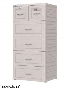 Tủ nhựa Tabi 5 tầng Xám vân gỗ